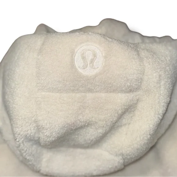 NWOT Lululemon Wunder Puff Cropped Jacket Texture Fleece Goose Down Bone sz 6 - Picture 14 of 16